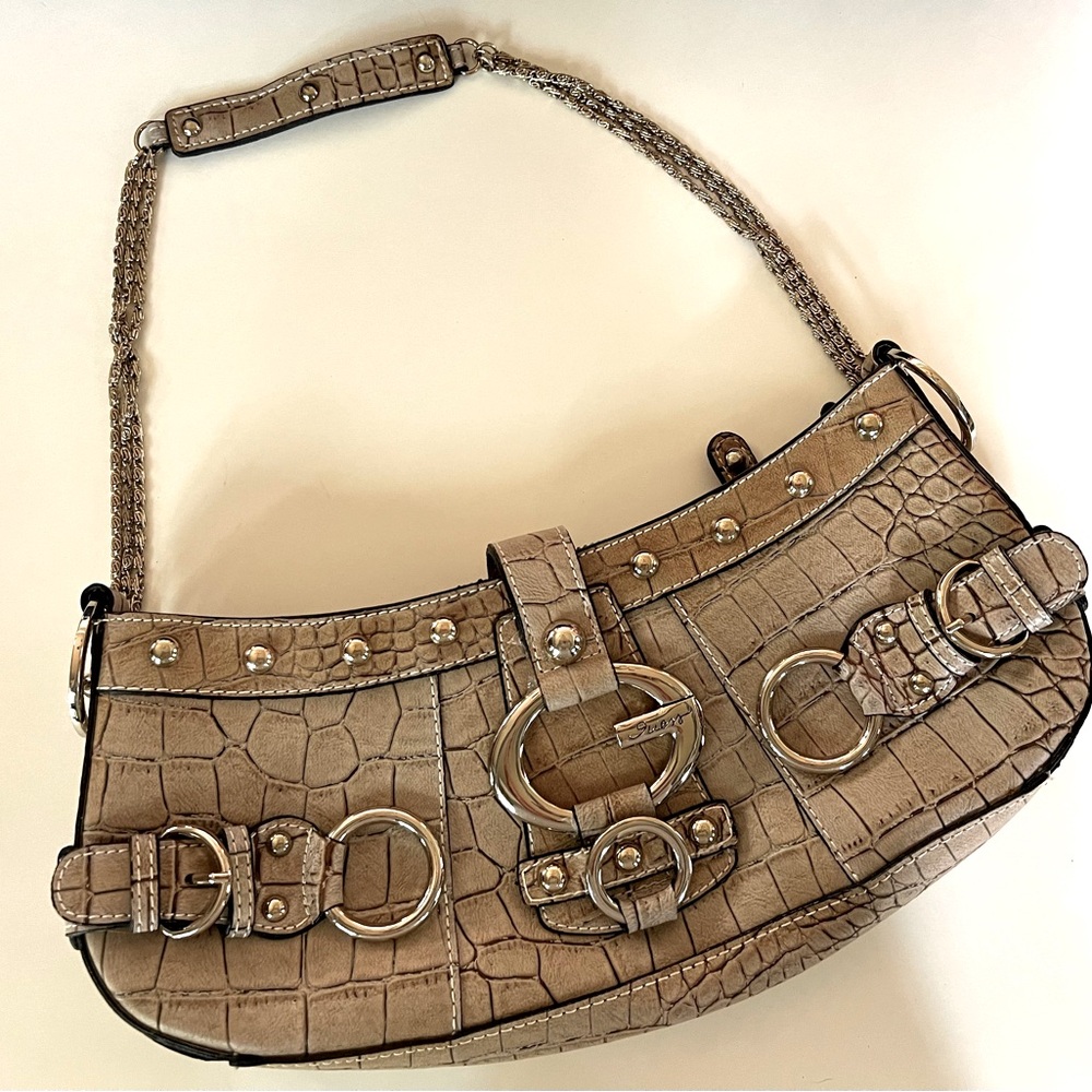 GUESS Brand women’s shoulder bag tan/beige color